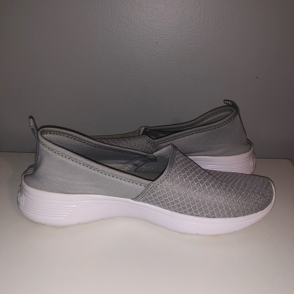 Adidas neo grey slip on shoes
